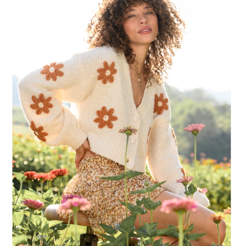 Altar’d State 3D Floral Cardigan NWT